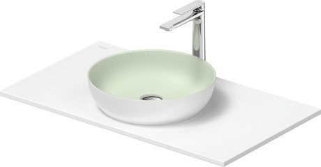 Washbasin with console, 268013FG00 Interior colour Pale Green Matt/Exterior colour White Satin Matt, Round, Number of basins: 1, Number of washing areas: 1