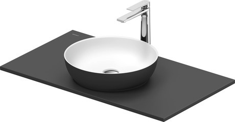Washbasin with console, 268013FI00 Interior colour White Satin Matt/Exterior colour Dark grey Matt, Round, Number of basins: 1, Number of washing areas: 1