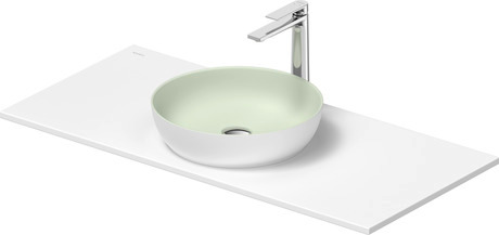 Washbasin with console, 268014FG00 Interior colour Pale Green Matt/Exterior colour White Satin Matt, Round, Number of basins: 1, Number of washing areas: 1