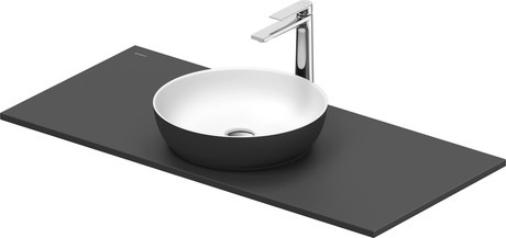 Washbasin with console, 268014FI00 Interior colour White Satin Matt/Exterior colour Dark grey Matt, Round, Number of basins: 1, Number of washing areas: 1