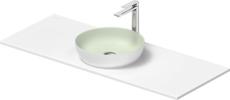 Washbasin with console, 268015FG00 Interior colour Pale Green Matt/Exterior colour White Satin Matt, Round, Number of basins: 1, Number of washing areas: 1