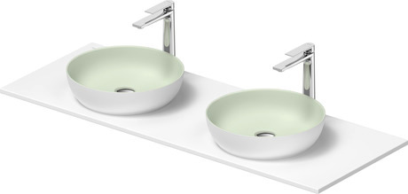 Washbasin with console, 268016FG00 Interior colour Pale Green Matt/Exterior colour White Satin Matt, Round, Number of basins: 1, Number of washing areas: 1