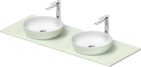 Washbasin with console, 268016FH00 Interior colour White Satin Matt/Exterior colour Pale Green Matt, Round, Number of basins: 1, Number of washing areas: 1