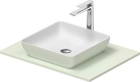 Washbasin with console, 268017FH00 Interior colour White Satin Matt/Exterior colour Pale Green Matt, Square, Number of basins: 1, Number of washing areas: 1