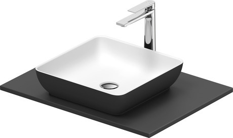 Washbasin with console, 268017FI00 Interior colour White Satin Matt/Exterior colour Dark grey Matt, Square, Number of basins: 1, Number of washing areas: 1