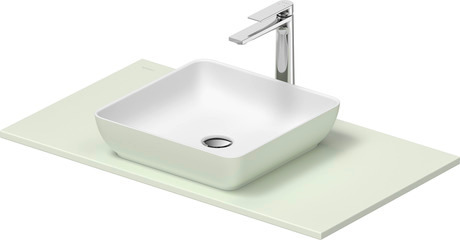 Washbasin with console, 268018FH00 Interior colour White Satin Matt/Exterior colour Pale Green Matt, Square, Number of basins: 1, Number of washing areas: 1