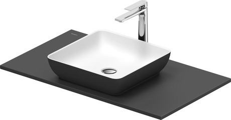 Washbasin with console, 268018FI00 Interior colour White Satin Matt/Exterior colour Dark grey Matt, Square, Number of washing areas: 1