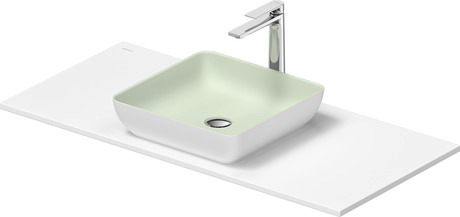 Washbasin with console, 268019FG00 Interior colour Pale Green Matt/Exterior colour White Satin Matt, Square, Number of basins: 1, Number of washing areas: 1