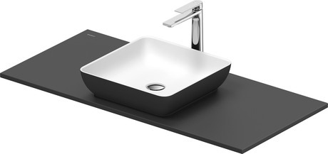 Washbasin with console, 268019FI00 Interior colour White Satin Matt/Exterior colour Dark grey Matt, Square, Number of basins: 1, Number of washing areas: 1
