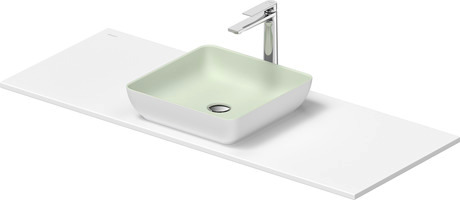 Washbasin with console, 268020FG00 Interior colour Pale Green Matt/Exterior colour White Satin Matt, Square, Number of basins: 1, Number of washing areas: 1