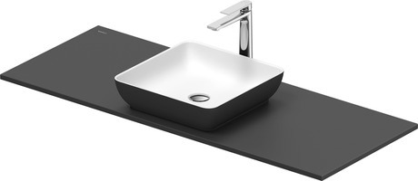 Washbasin with console, 268020FI00 Interior colour White Satin Matt/Exterior colour Dark grey Matt, Square, Number of basins: 1, Number of washing areas: 1