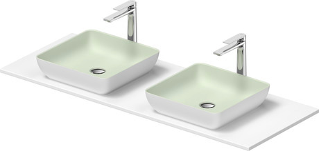Washbasin with console, 268021FG00 Interior colour Pale Green Matt/Exterior colour White Satin Matt, Square, Number of basins: 1, Number of washing areas: 1