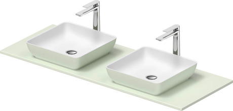 Washbasin with console, 268021FH00 Interior colour White Satin Matt/Exterior colour Pale Green Matt, Square, Number of basins: 1, Number of washing areas: 1