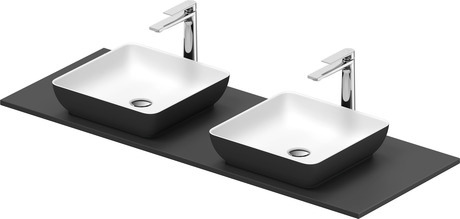 Washbasin with console, 268021FI00 Interior colour White Satin Matt/Exterior colour Dark grey Matt, Square, Number of basins: 1, Number of washing areas: 1