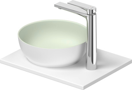Washbasin with console, 268022FG00 Interior colour Pale Green Matt/Exterior colour White Satin Matt, Round, Number of basins: 1, Number of washing areas: 1