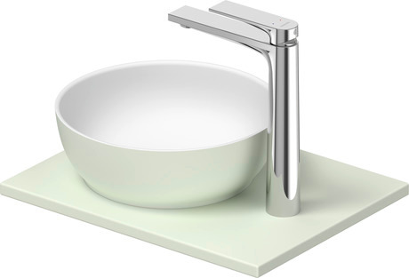 Washbasin with console, 268022FH00 Interior colour White Satin Matt/Exterior colour Pale Green Matt, Round, Number of basins: 1, Number of washing areas: 1