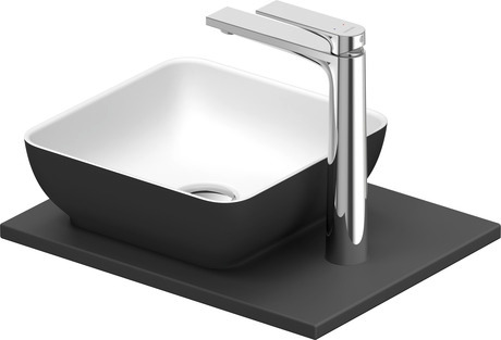 Washbasin with console, 268023FI00 Interior colour White Satin Matt/Exterior colour Dark grey Matt, Square, Number of basins: 1, Number of washing areas: 1