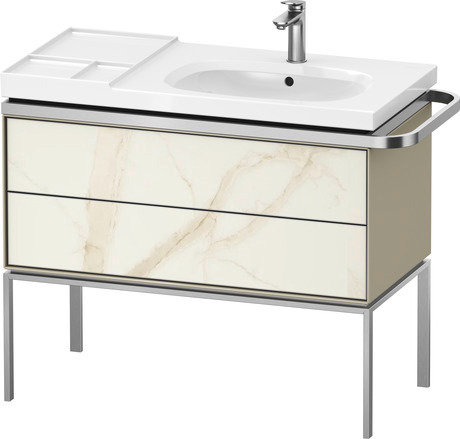 Vanity unit floorstanding, AU4577066H30000 Front: Marbel structure Matt, Marbel Structure, Corpus: taupe High Gloss, Lacquer
