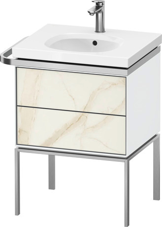 Vanity unit floorstanding, AU4570066850000 Front: Marbel structure Matt, Marbel Structure, Corpus: White High Gloss, Lacquer