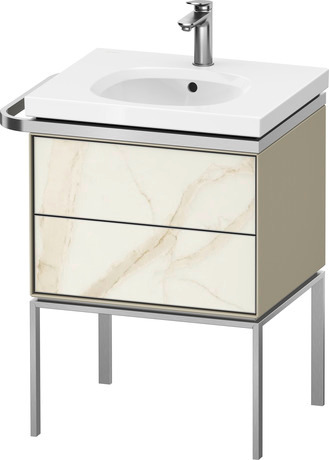 Vanity unit floorstanding, AU4570066H30000 Front: Marbel structure Matt, Marbel Structure, Corpus: taupe High Gloss, Lacquer