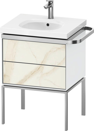 Vanity unit floorstanding, AU4571066850000 Front: Marbel structure Matt, Marbel Structure, Corpus: White High Gloss, Lacquer