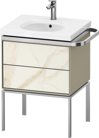 Vanity unit floorstanding, AU4571066H30000 Front: Marbel structure Matt, Marbel Structure, Corpus: taupe High Gloss, Lacquer