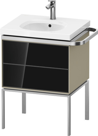Vanity unit floorstanding, AU4571068H30000 Front: Black, Glass, Corpus: taupe High Gloss, Lacquer