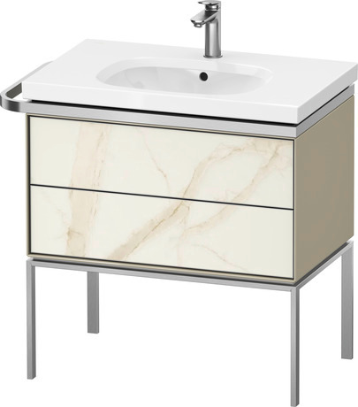 Vanity unit floorstanding, AU4572066H30000 Front: Marbel structure Matt, Marbel Structure, Corpus: taupe High Gloss, Lacquer
