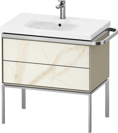 Vanity unit floorstanding, AU4573066H30000 Front: Marbel structure Matt, Marbel Structure, Corpus: taupe High Gloss, Lacquer