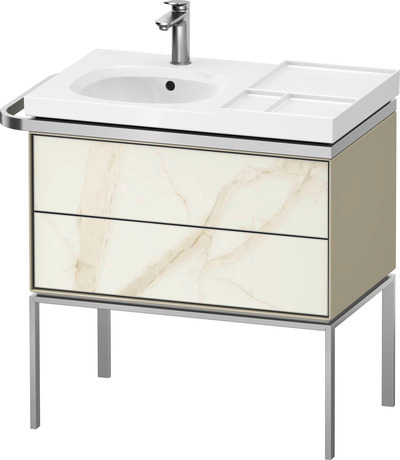 Vanity unit floorstanding, AU4574066H30000 Front: Marbel structure Matt, Marbel Structure, Corpus: taupe High Gloss, Lacquer