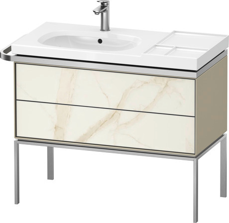Vanity unit floorstanding, AU4576066H30000 Front: Marbel structure Matt, Marbel Structure, Corpus: taupe High Gloss, Lacquer