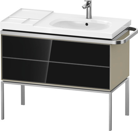 Vanity unit floorstanding, AU4577068H30000 Front: Black, Glass, Corpus: taupe High Gloss, Lacquer