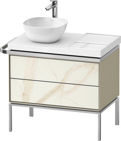 Vanity unit floorstanding, AU4578066H30000 Front: Marbel structure Matt, Marbel Structure, Corpus: taupe High Gloss, Lacquer