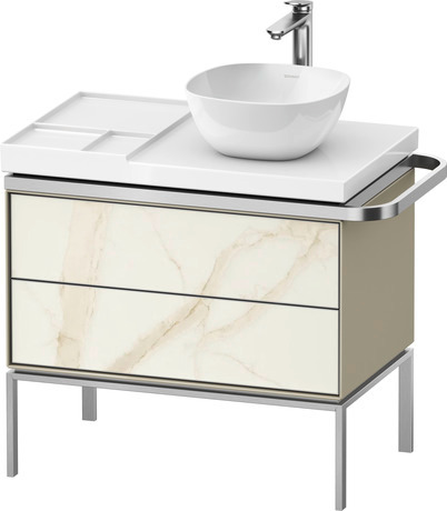 Vanity unit floorstanding, AU4579066H30000 Front: Marbel structure Matt, Marbel Structure, Corpus: taupe High Gloss, Lacquer
