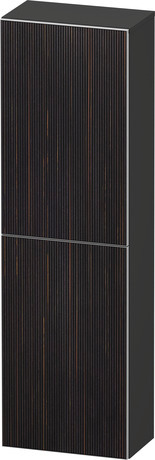 Semi-tall cabinet, AU1343R67800000 Hinge position: Right, Front: Embosed ebony Matt, Real wood veneer, Corpus: Graphite Super Matt, Decor
