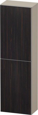 Semi-tall cabinet, AU1343R67830000 Hinge position: Right, Front: Embosed ebony Matt, Real wood veneer, Corpus: taupe Super Matt, Decor