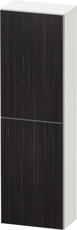 Semi-tall cabinet, AU1343L67840000 Hinge position: Left, Front: Embosed ebony Matt, Real wood veneer, Corpus: White Super Matt, Decor