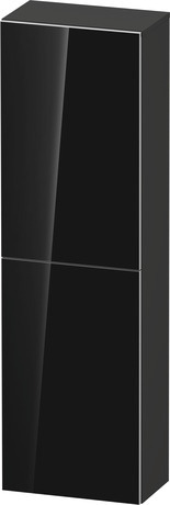 Semi-tall cabinet, AU1343R68800000 Hinge position: Right, Front: Black, Glass, Corpus: Graphite Super Matt, Decor
