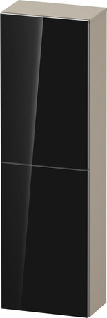Semi-tall cabinet, AU1343R68830000 Hinge position: Right, Front: Black, Glass, Corpus: taupe Super Matt, Decor