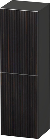 Semi-tall cabinet, AU1344L67800000 Hinge position: Left, Front: Embosed ebony Matt, Real wood veneer, Corpus: Graphite Super Matt, Decor