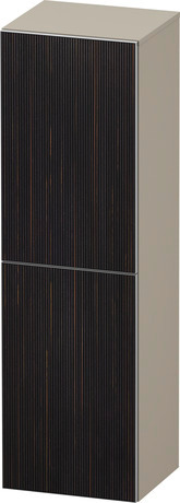 Semi-tall cabinet, AU1344R67830000 Hinge position: Right, Front: Embosed ebony Matt, Real wood veneer, Corpus: taupe Super Matt, Decor