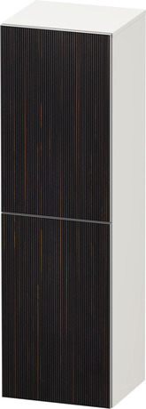Semi-tall cabinet, AU1344R67840000 Hinge position: Right, Front: Embosed ebony Matt, Real wood veneer, Corpus: White Super Matt, Decor