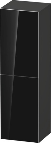 Semi-tall cabinet, AU1344L68800000 Hinge position: Left, Front: Black, Glass, Corpus: Graphite Super Matt, Decor