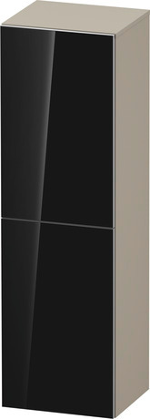 Semi-tall cabinet, AU1344R68830000 Hinge position: Right, Front: Black, Glass, Corpus: taupe Super Matt, Decor