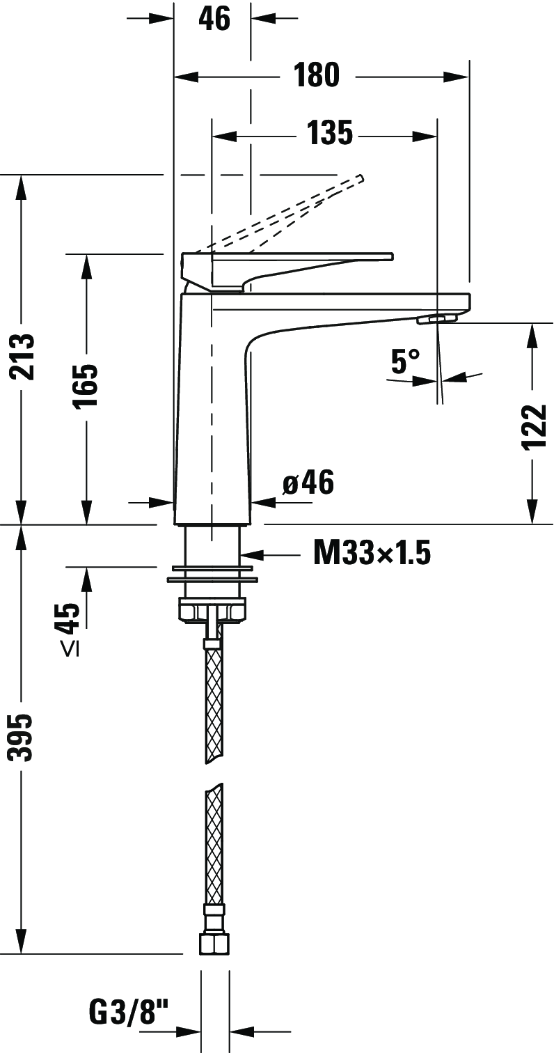 Mezclador monomando para lavabo M, TU1020002