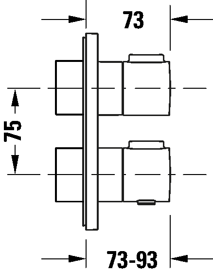 Thermostat for concealed installation, 2 outlets, TH4200006