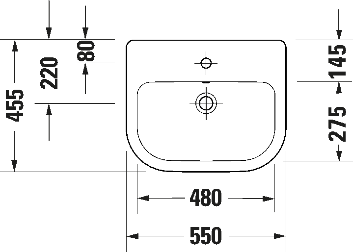 Halbeinbauwaschtisch, 240355