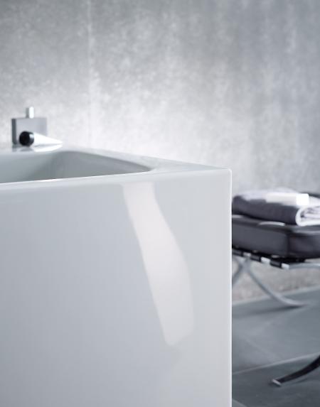DURAVIT - Baignoire ilot en acrylique design pour salle de bain, avec vidage  et trop-plein, 2 parois, 2 places - 170x80x69cm - Noir / Blanc - DURABERK