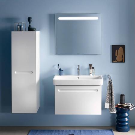Mueble para baño con lavabo incluido de 118,4 cm realizado en el color  basalto mate D Neo Duravit