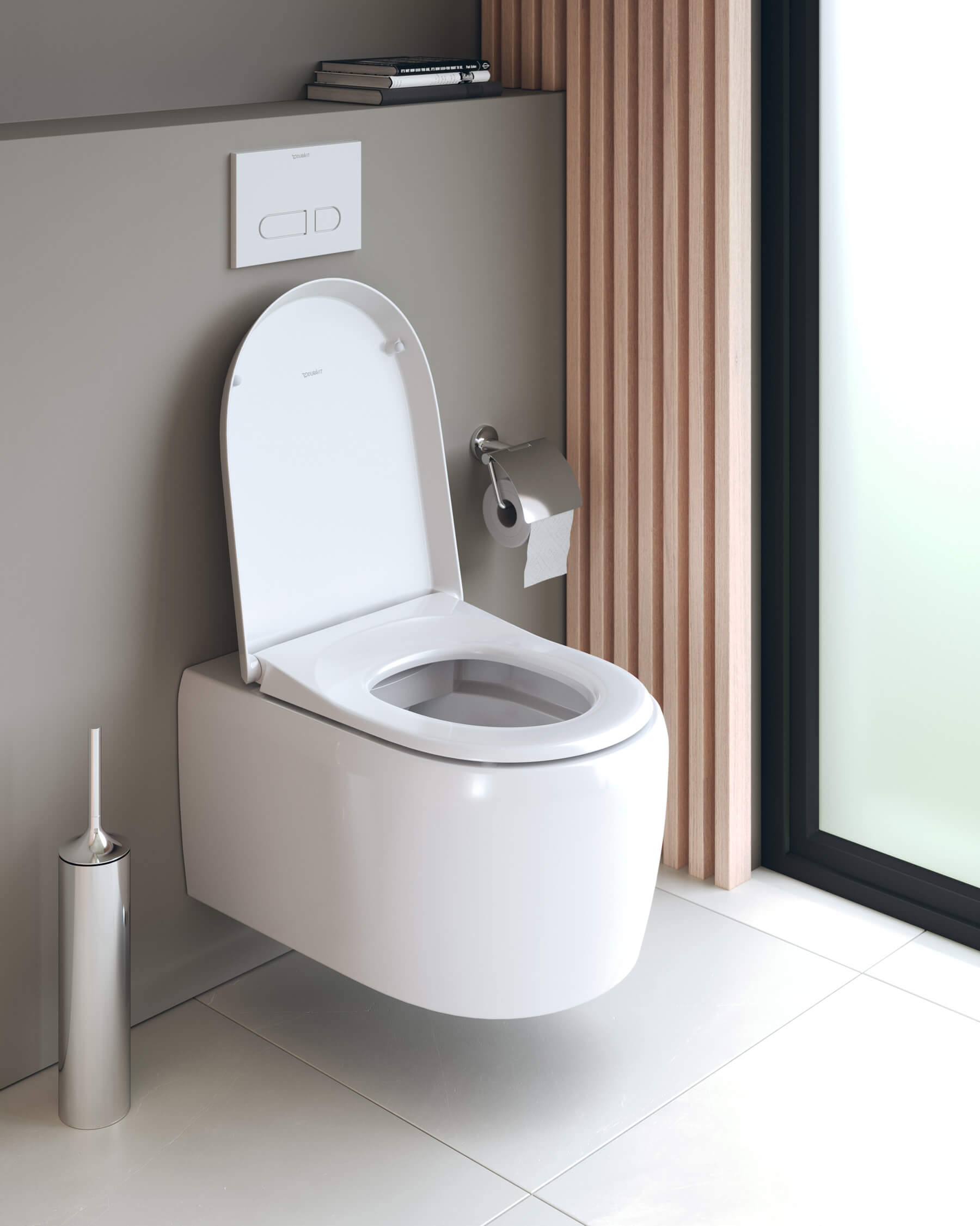 Qatego wall mounted WC and WC seat with slow-closing mechanism